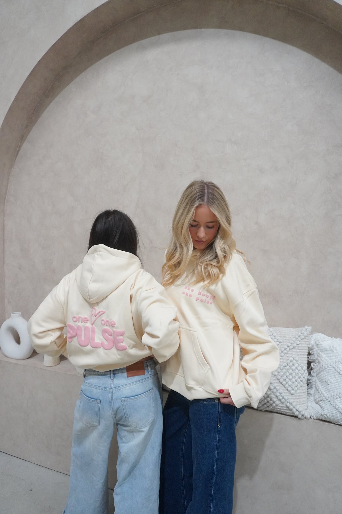 pink hoodie